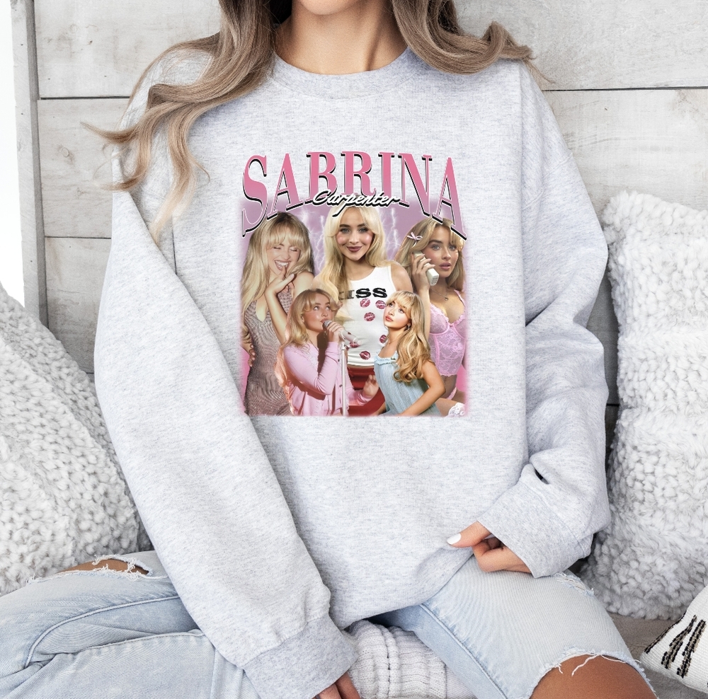 Sabrina Carpenter Cozy Graphic Crewneck Sweatshirt NEW